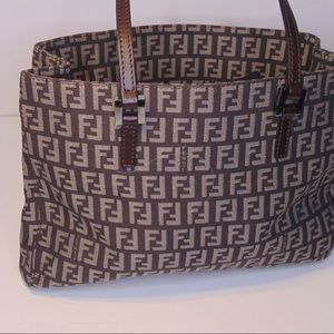 Authentic Fendi Zucchino FF handle bag